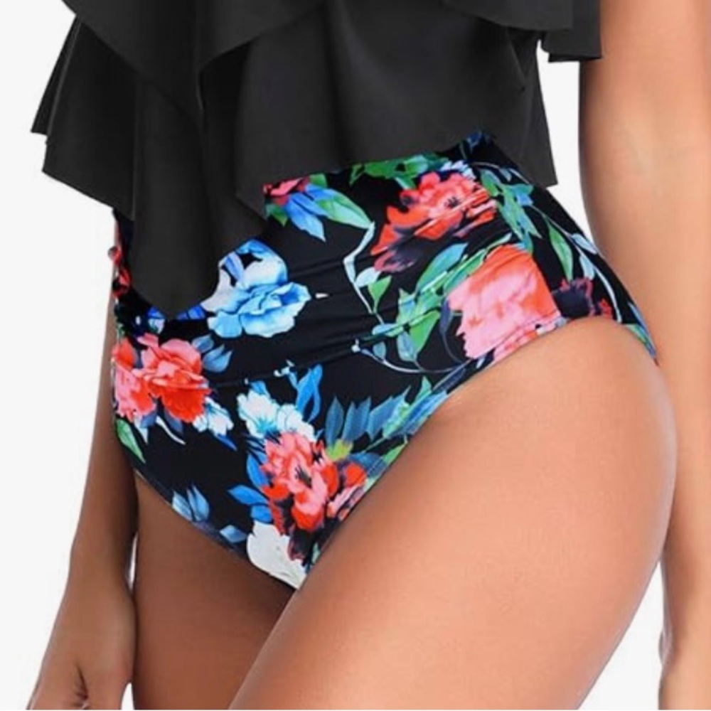 Cupshe High-Waist Floral Bikini Bottom